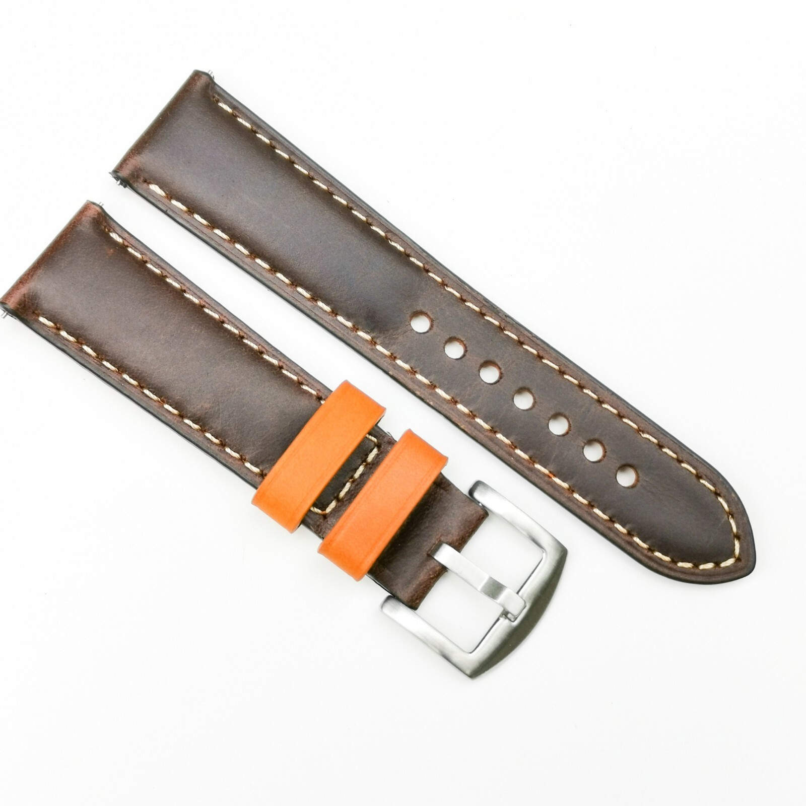 Handmade Premium Calf Skin Leather Watch Strap Band Brown 18mm 20mm 22mm 24mm