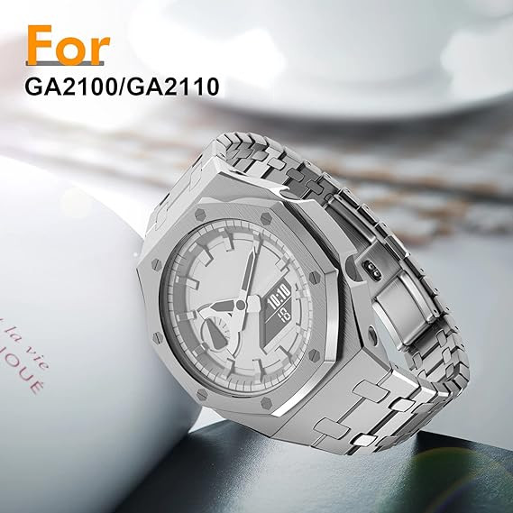 For CasiOak AP Royal Oak MOD Metal Bezel Strap Kit For Casio G-Shock GA2100/2110