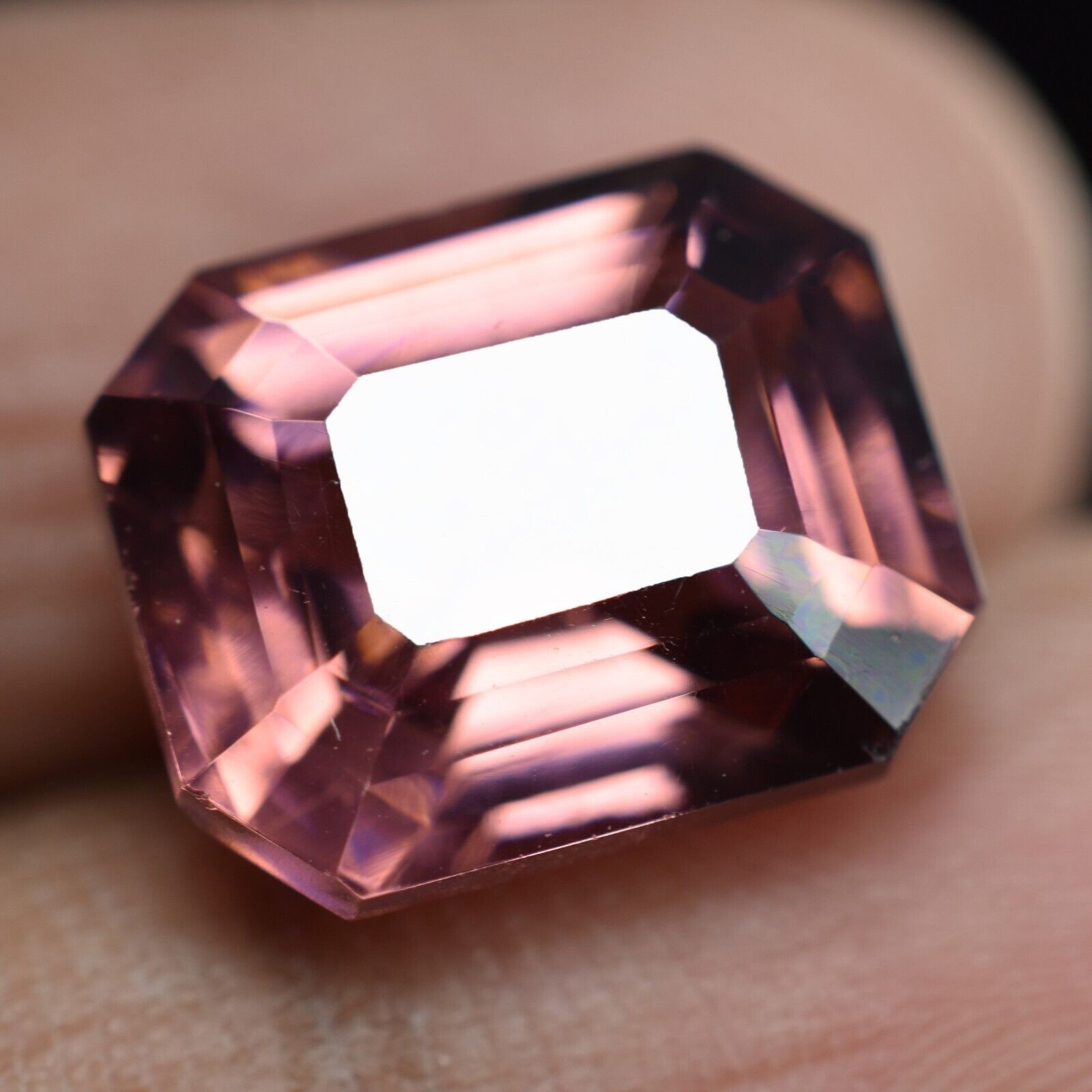 Natural Padparadscha Sapphire 9.30 Ct Rare Emerald Cut CERTIFIED Loose Gemstone