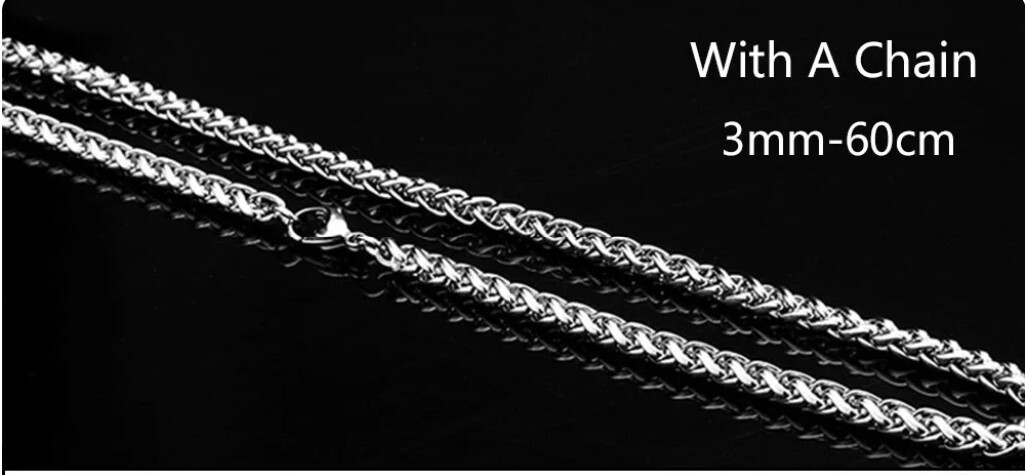 316L Stainless Steel Dragon pendant on Crescent Moon with 60cm chain