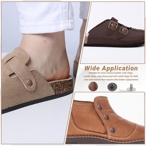 Thinp Replacement Rivets Button for Suede Cork Clog Potato Shoes, Replacement