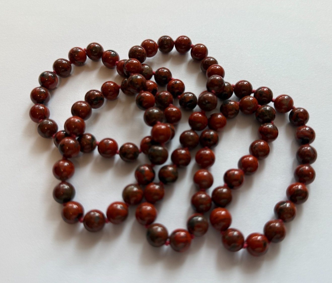 Gemisphere Poppy Jasper Necklace, Quality 3, 8mm, 30 in.