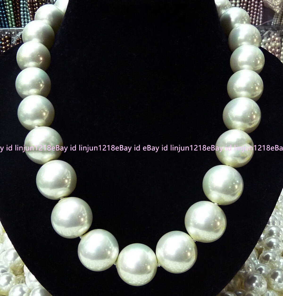 AAA+ Huge 14/16/18mm White South Sea Shell Pearl Round Beads Necklace 16-36 inch