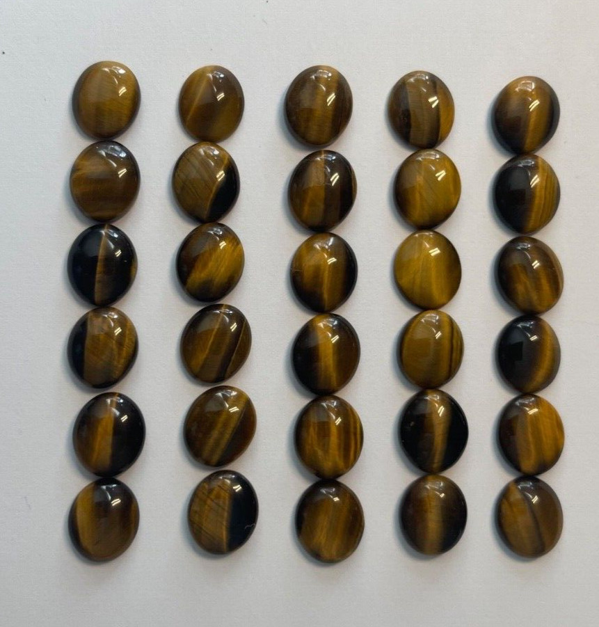 LOT OF 10 PIECES GENUINE NATURAL 12.5X10.5 MM OVAL CAB BROWN TIGEREYE WHOLESALE
