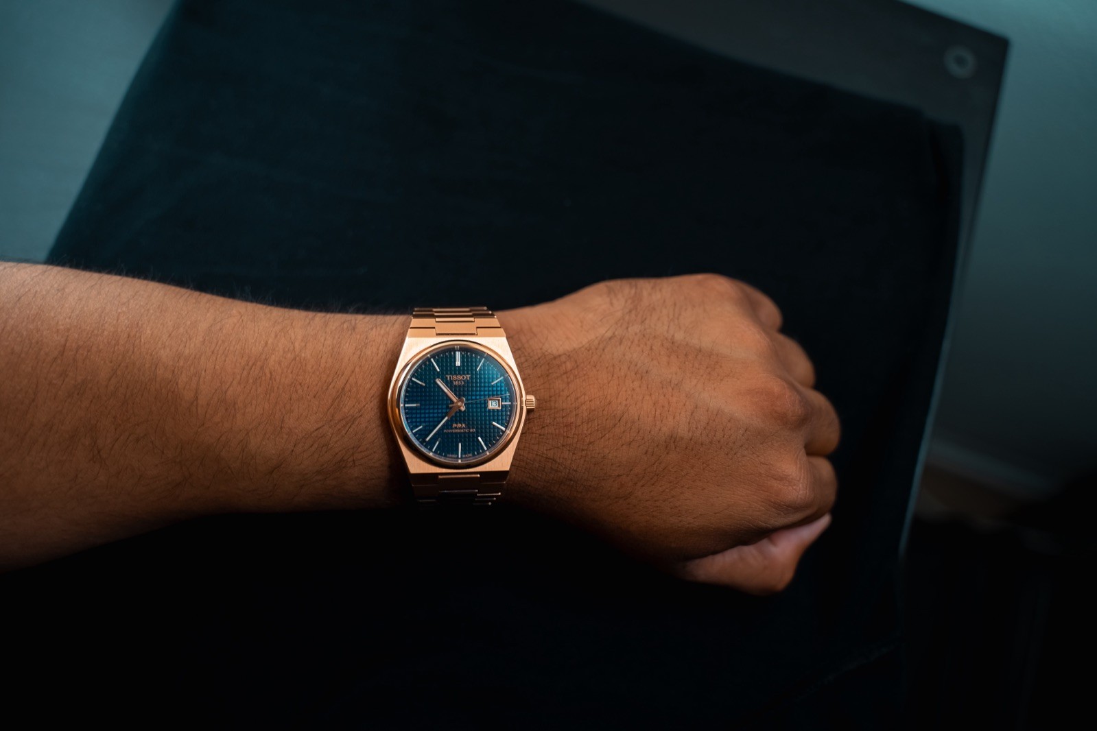Tissot PRX 40mm Powermatic Blue Dial Rose Gold Mens Watch T137.407.33.041.00