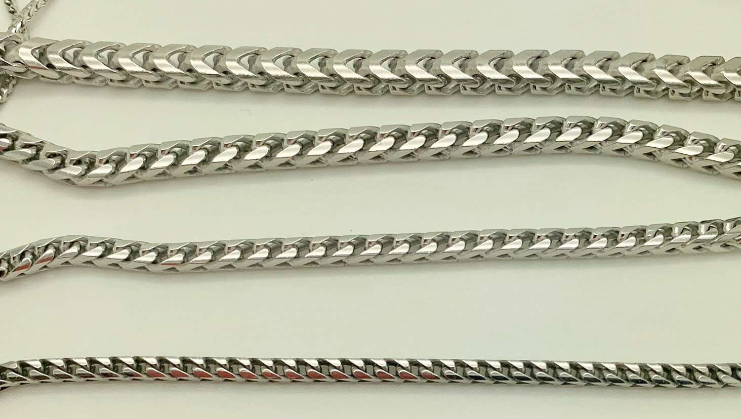 Solid 925 Sterling Sliver Rhodium Plated Square Box Franco Chain