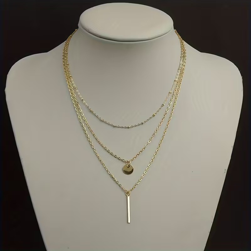 Simple Geometric Sequin Multilayer Luxury Necklace Women’s Necklace