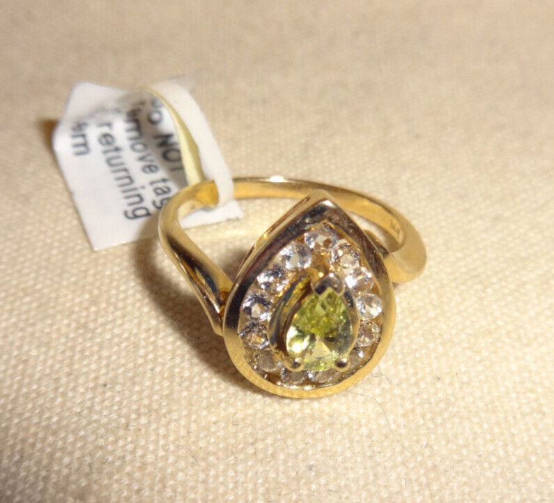Solid 14k Yellow Gold Chrysoberyl Ring sz 7 new old stock qvc