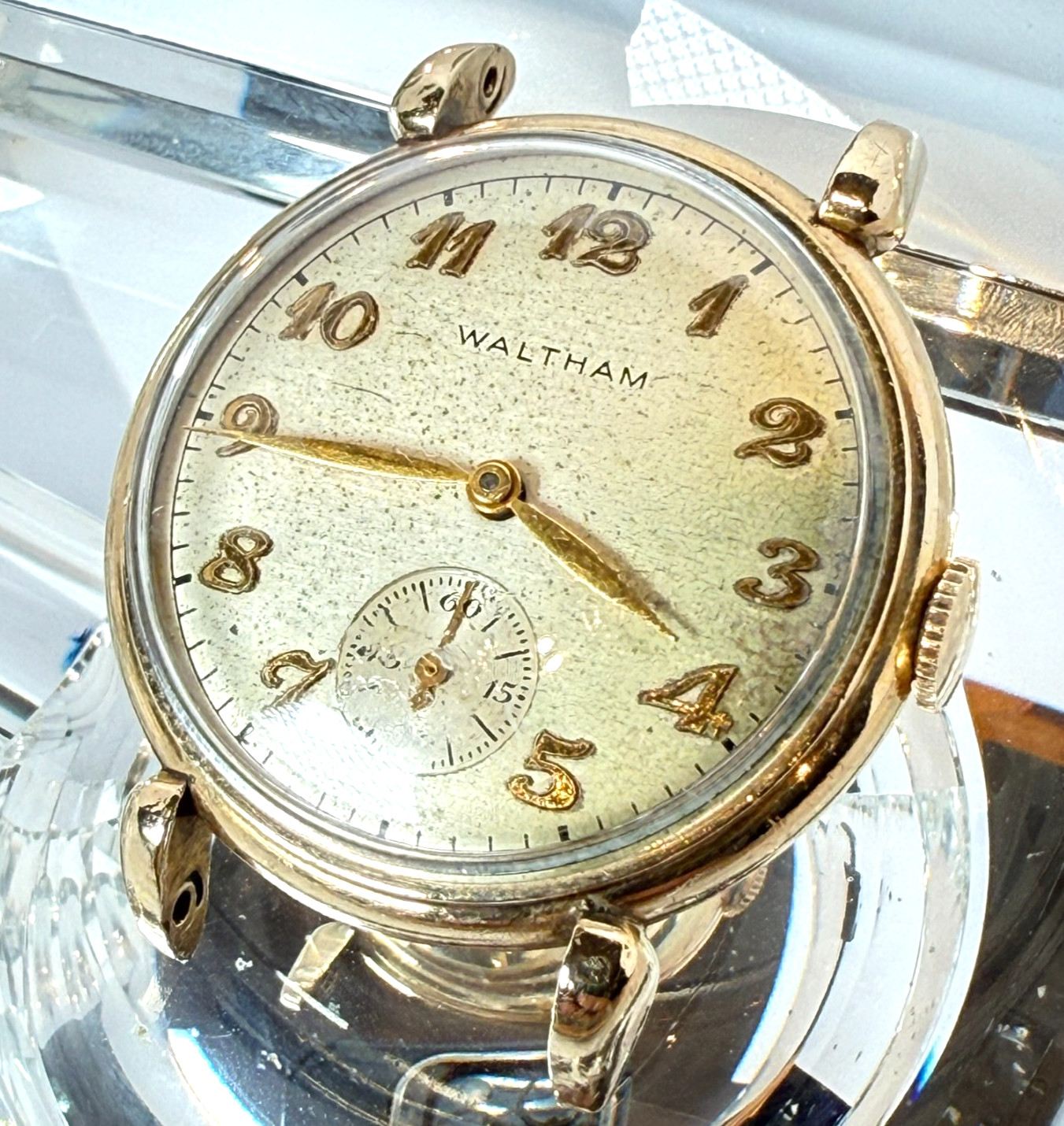 Vintage WALTHAM 17 JEWELS 33201 655 Sub Sec Mechanical Wind Men’s Watch Runs