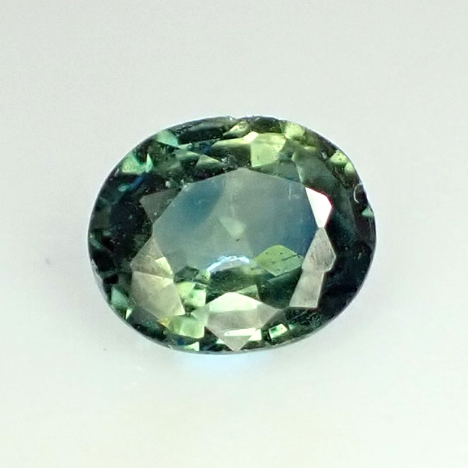 0.40ct Oval 5.0×4.1mm Green Blue Yellow Rare Natural Australian Parti Sapphire