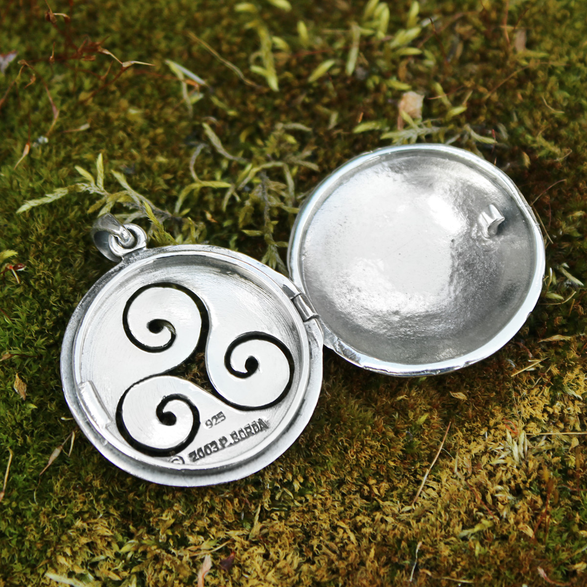 Sterling Silver Moon Pentacle Aromatherapy Locket Dryad Design Pentagram Pendant