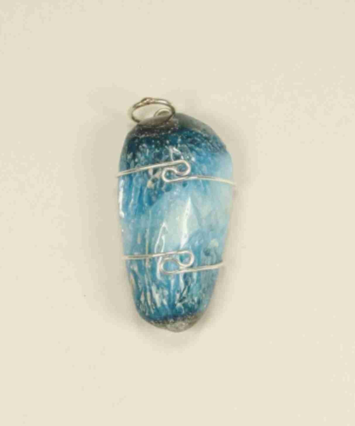 1.3″/32mm Glacierite wire wrapped Pendant #617