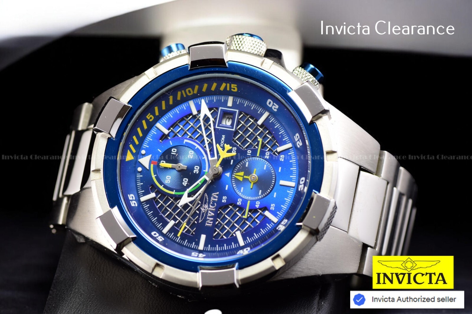 Invicta Aviator Blue Dial Chronograph Multifunction Men’s Steel Watch 28111