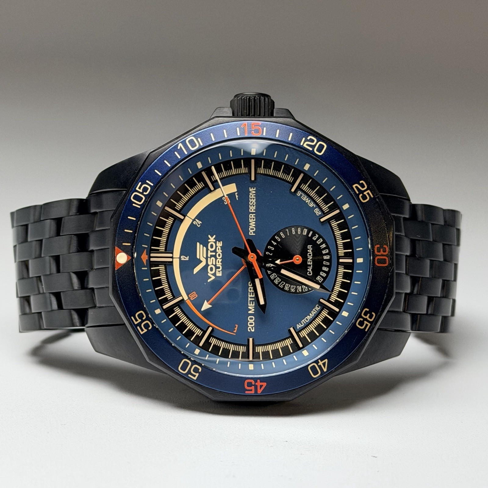 Vostok Europe N1 Rocket Automatic POWER RESERVE CALENDAR Ltd Ed Mens Watch NE57A