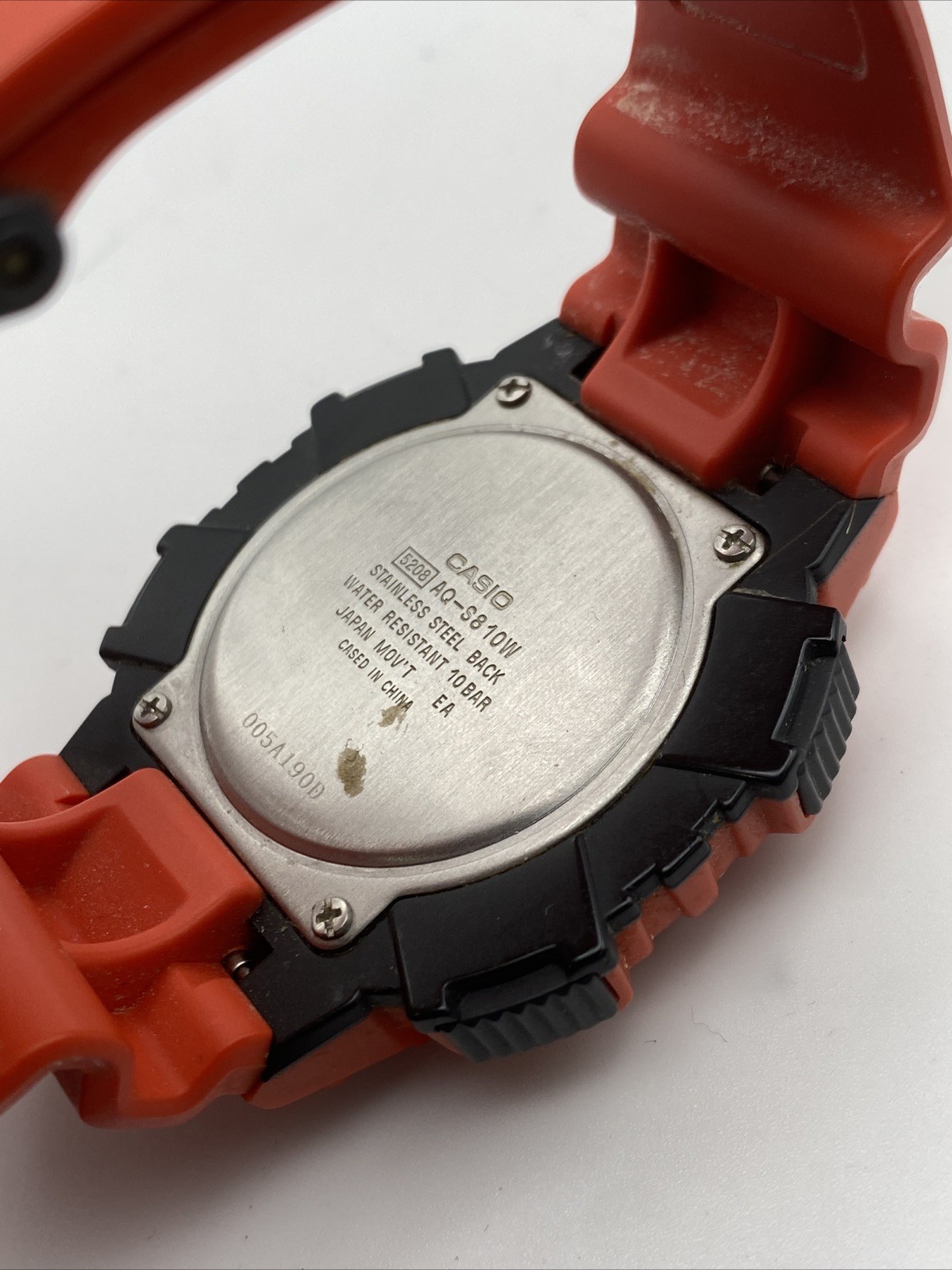 Casio AQ-S810W Red Ana-Digi Watch 5 Alarm 100M Japan Movt Working