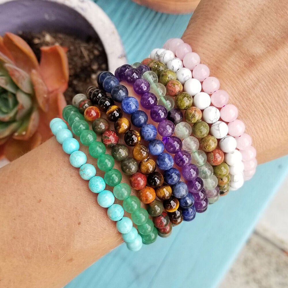 DIY 6mm Stretchy Stone Bracelets Assorted Natural Gemstone Accessories Jewelry