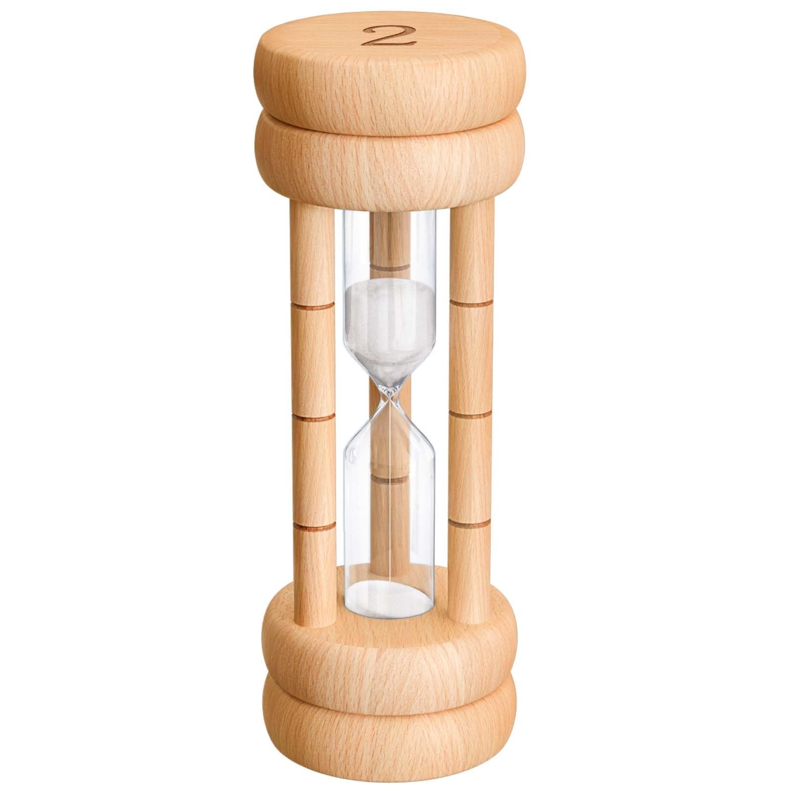 2 Minute Hourglass, Wood Sand Timer, Mini Wooden Sand Watch 2 Min,Unbreakable…