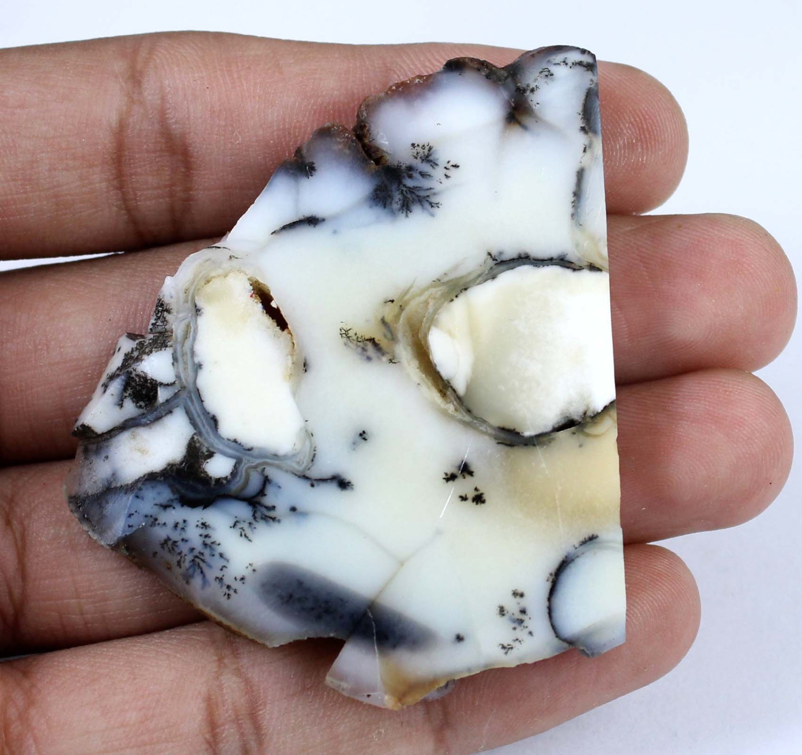 Father’s Day Offers Natural Dendrite Opal 128.50 Ct/52 mm Gemstone Slab Rough