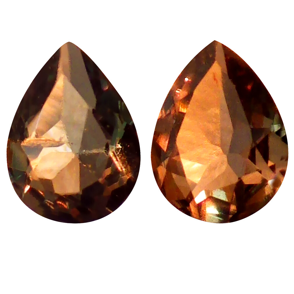 0.36 ct (2pcs) Wonderful MATCHING PAIR Pear Shape (4 x 3 mm) Alexandrite