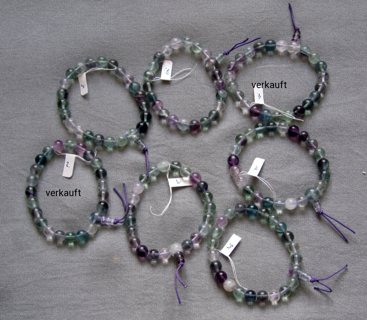 Fluorite Buddha Bracelet 17cm Untreated / PRC – Power Beads.