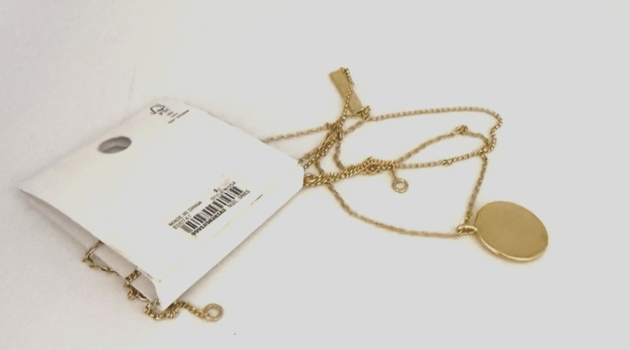 NWT MADEWELL Gold Tone Coin & Bar Pendant Necklaces ~ Wear together/separately