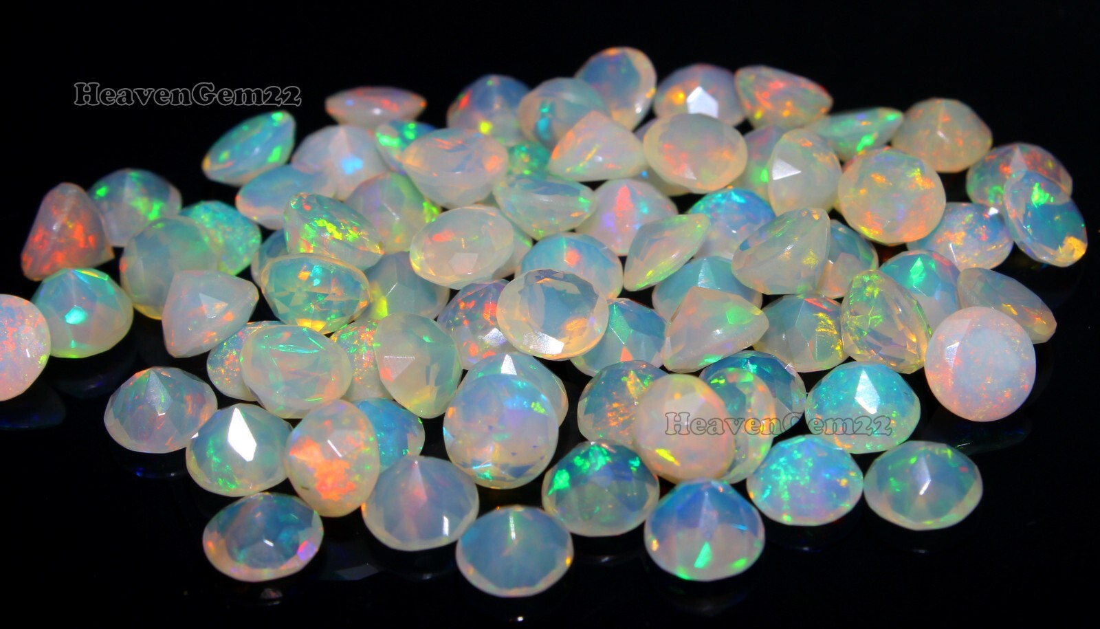 AAA Natural Ethiopian Multi Fire Opal 6x6mm Faceted Round Gemstone loose Stone