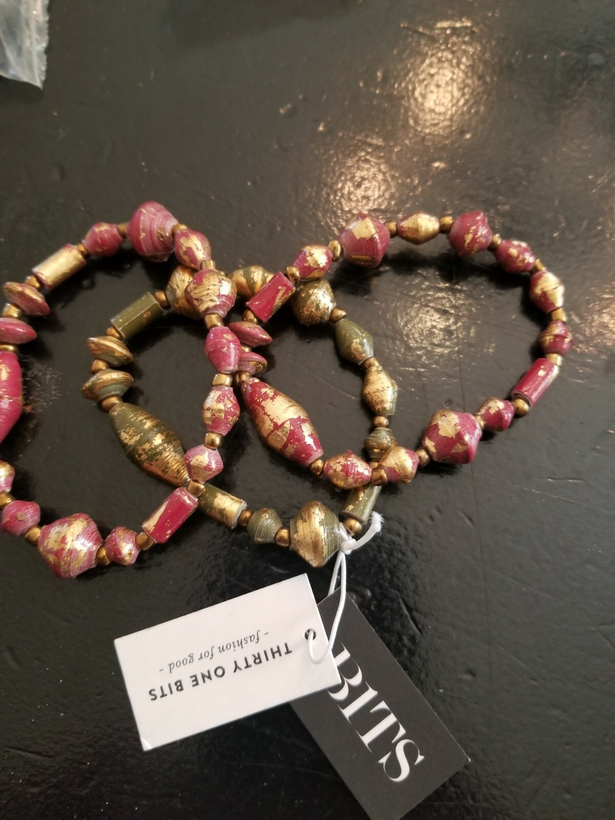 Thirty One Bits Starlight Beaded African Bracelets Handmade. New. Elastic $48.