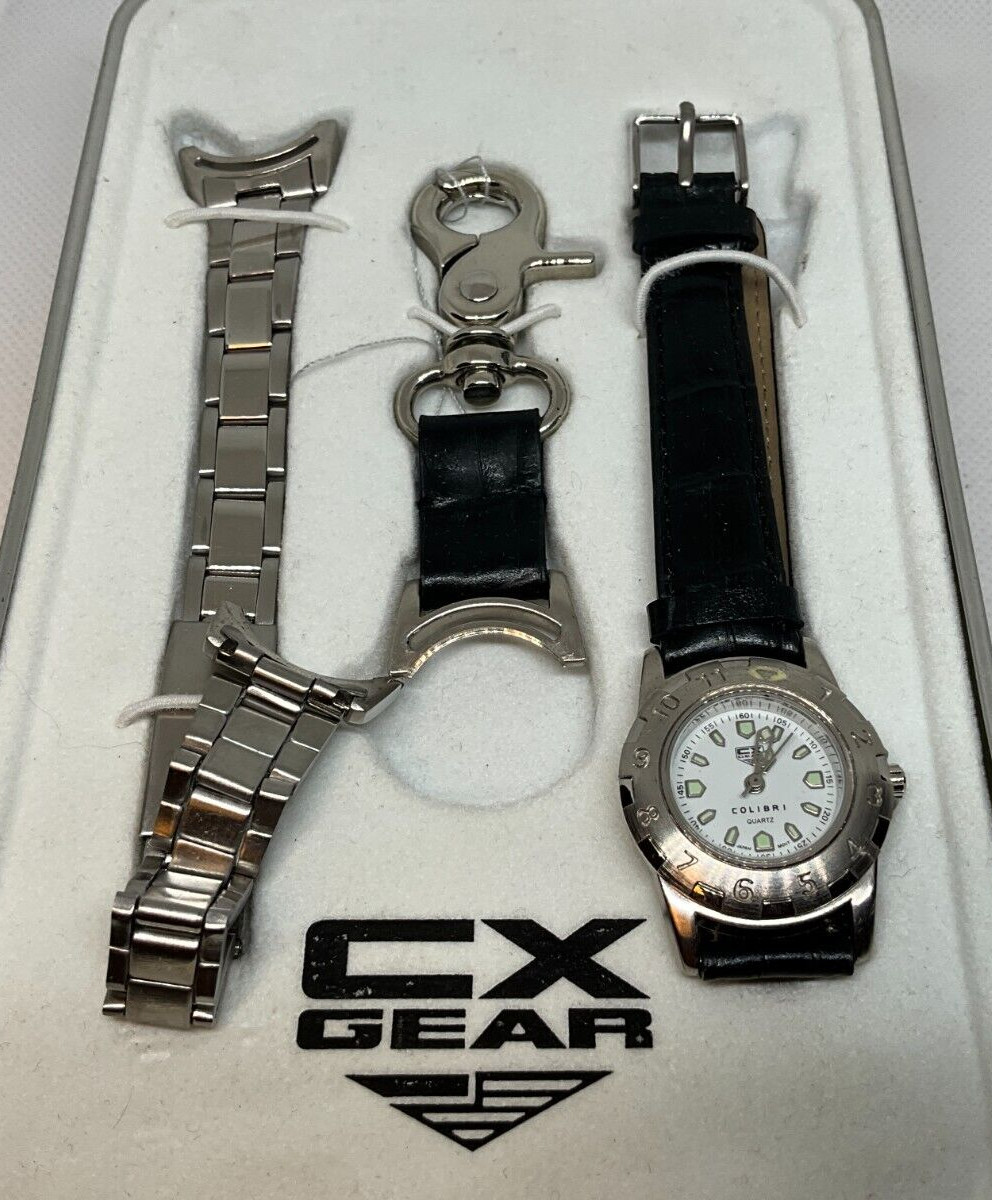 Desirable CX Gear watch set by Colibri, original tin papers, new old stock, runs