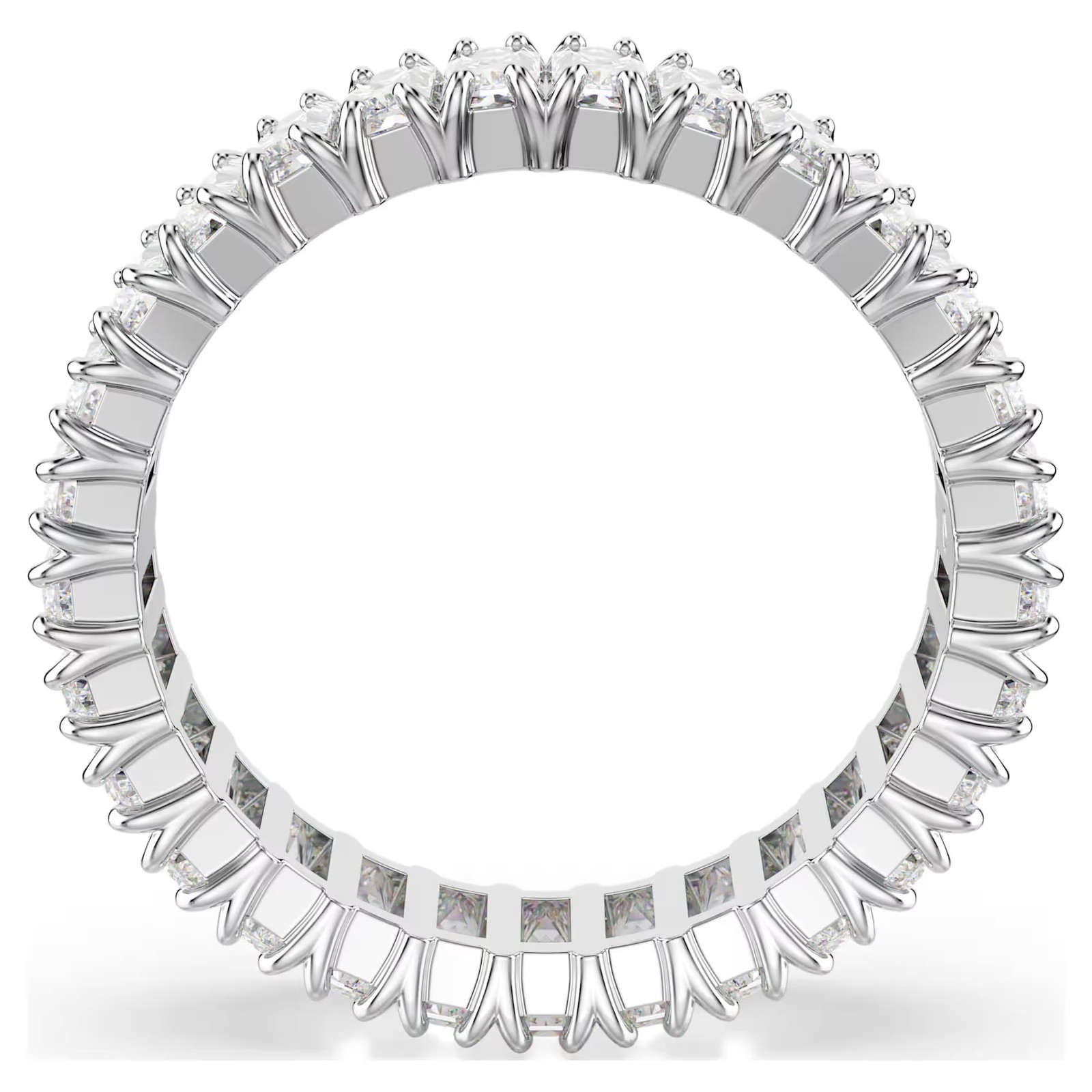 Swarovski Matrix Ring, Baguette Cut, White, Silver Tone Finish 5714334 Size 6.75