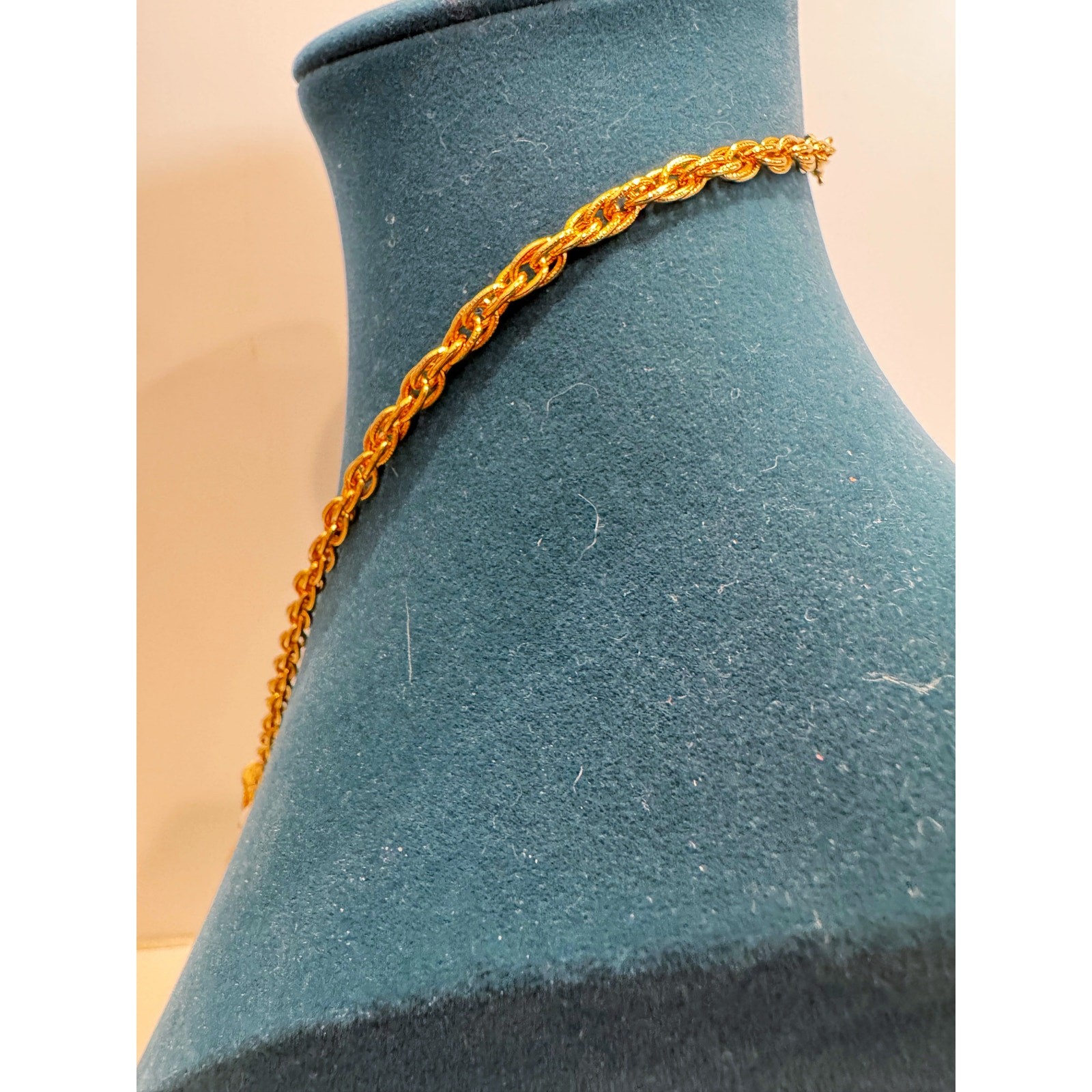 Vintage Gold-Tone Tassel Chandelier Statement Necklace