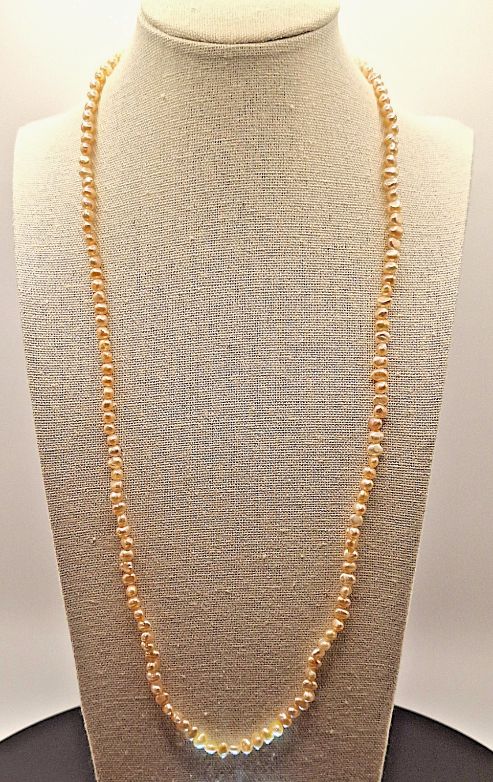 Vintage Freshwater Pearl 24 Inch Gold Filled Clasp Necklace