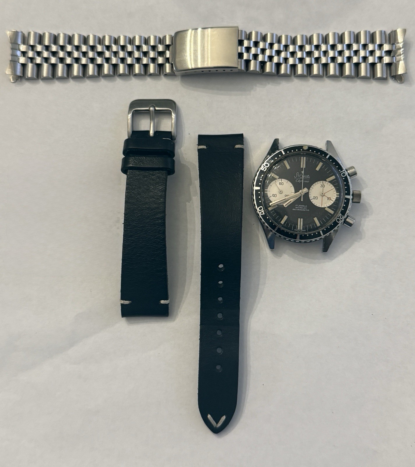 Vintage1968 Stowa Big Eye Chronograph Panda Valjoux 7733 Movement