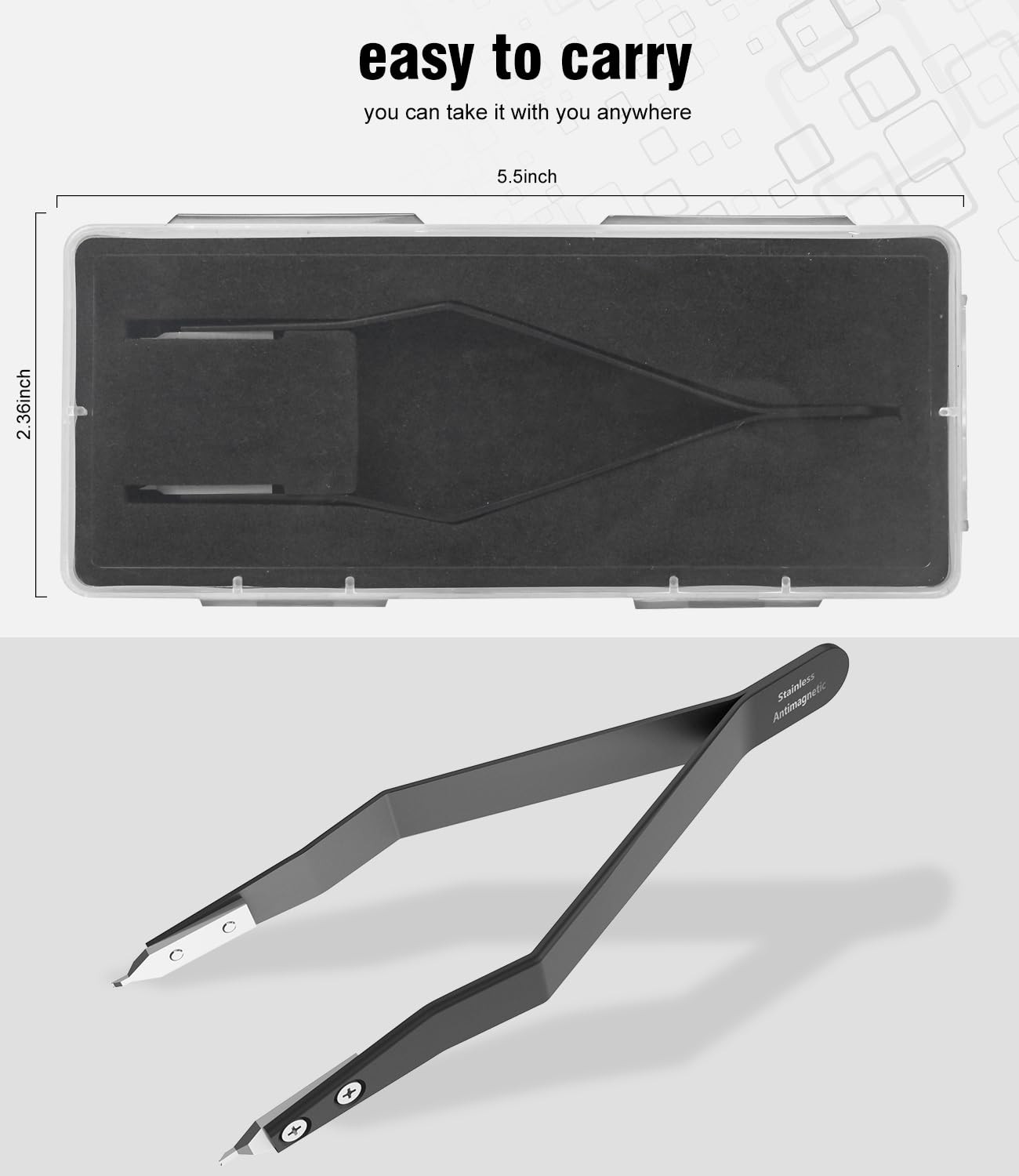 7825 Spring Bar Tweezer, Watch Plier Removal Tool for Black