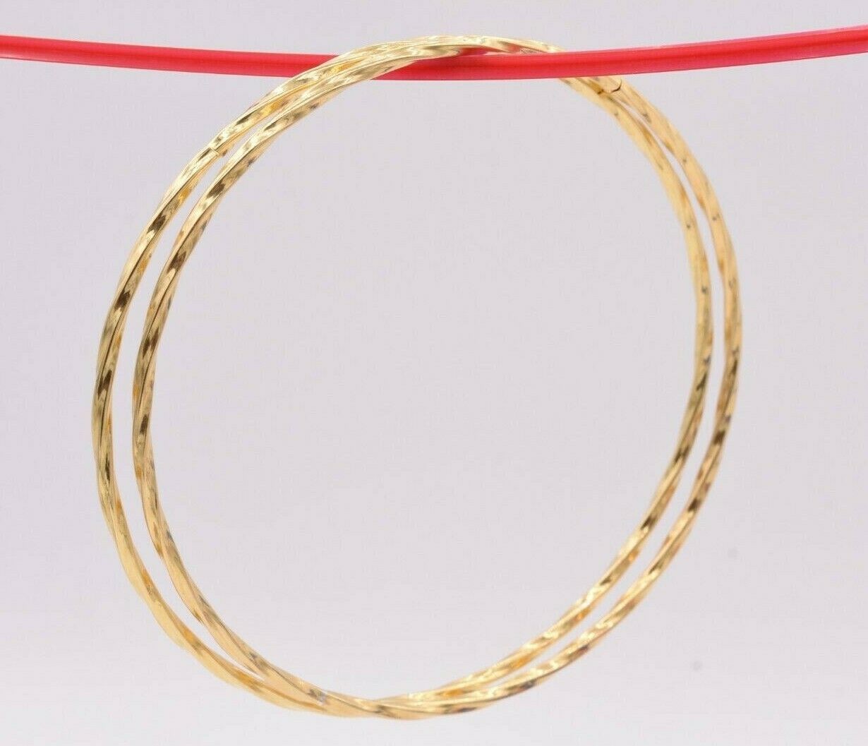 3.25″ 85mm Twisted Endless Round Hoop Earrings 14K Yellow Gold-Plated Silver 925