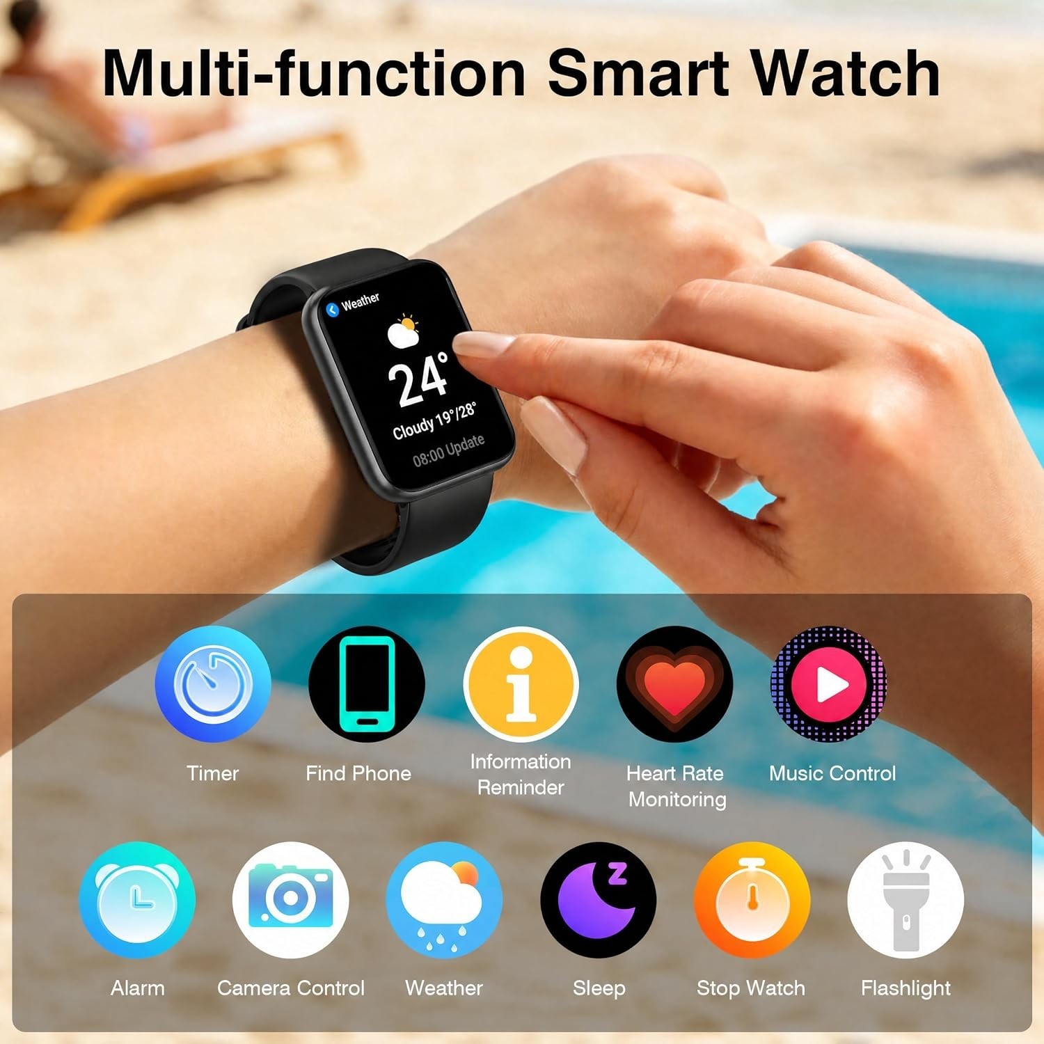 Pedometer Watch Senior Friendly No App/Phone Required, Waterproof Fitness Tra…