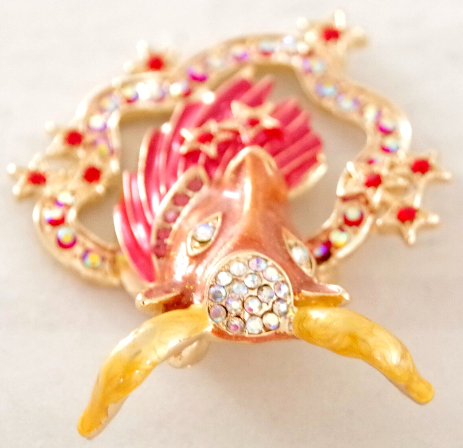 2.75″ DESIGNER STYLE CAPRICORN ZODIAC HOROSCOPE GOAT AB RHINESTONE BROOCH PIN