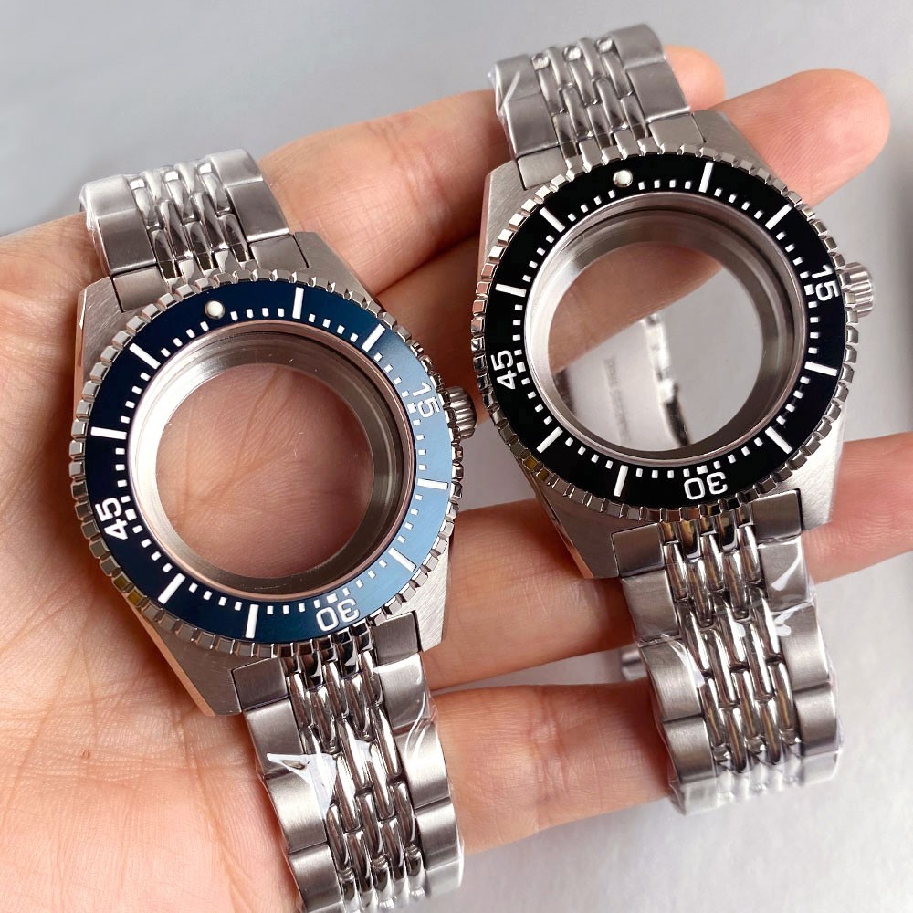 20ATM Steel 40mm Sapphire Watch Case Aluminium Bezel Fit NH35 ETA2824 Movement