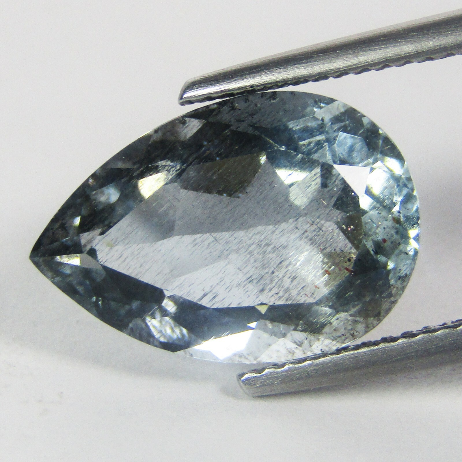 6.45Cts Genuine 100% Natural Aquamarine Unheated Pear Shape Brazil Gemstone VDO
