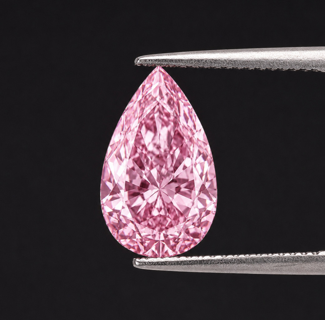 3.50 Ct Fancy Pink Pear Cut VVS1 Diamond 9×11 MM Premium Quality Loose Gemstone