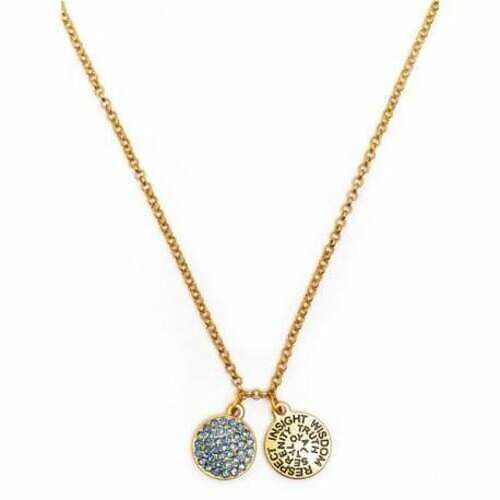 Chrysalis Good Fortune Sapphire Crystal Gold Tone Necklace 22 ” crnt0109gp