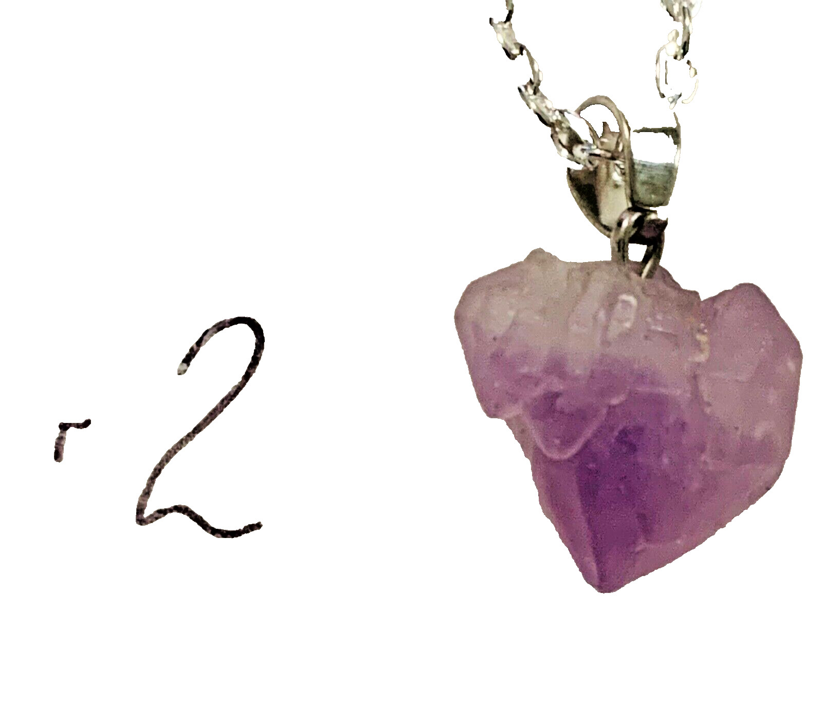 NEW Fashion Natural Gemstone Rock Irregular Amethyst Silver Tone Bail & Chain