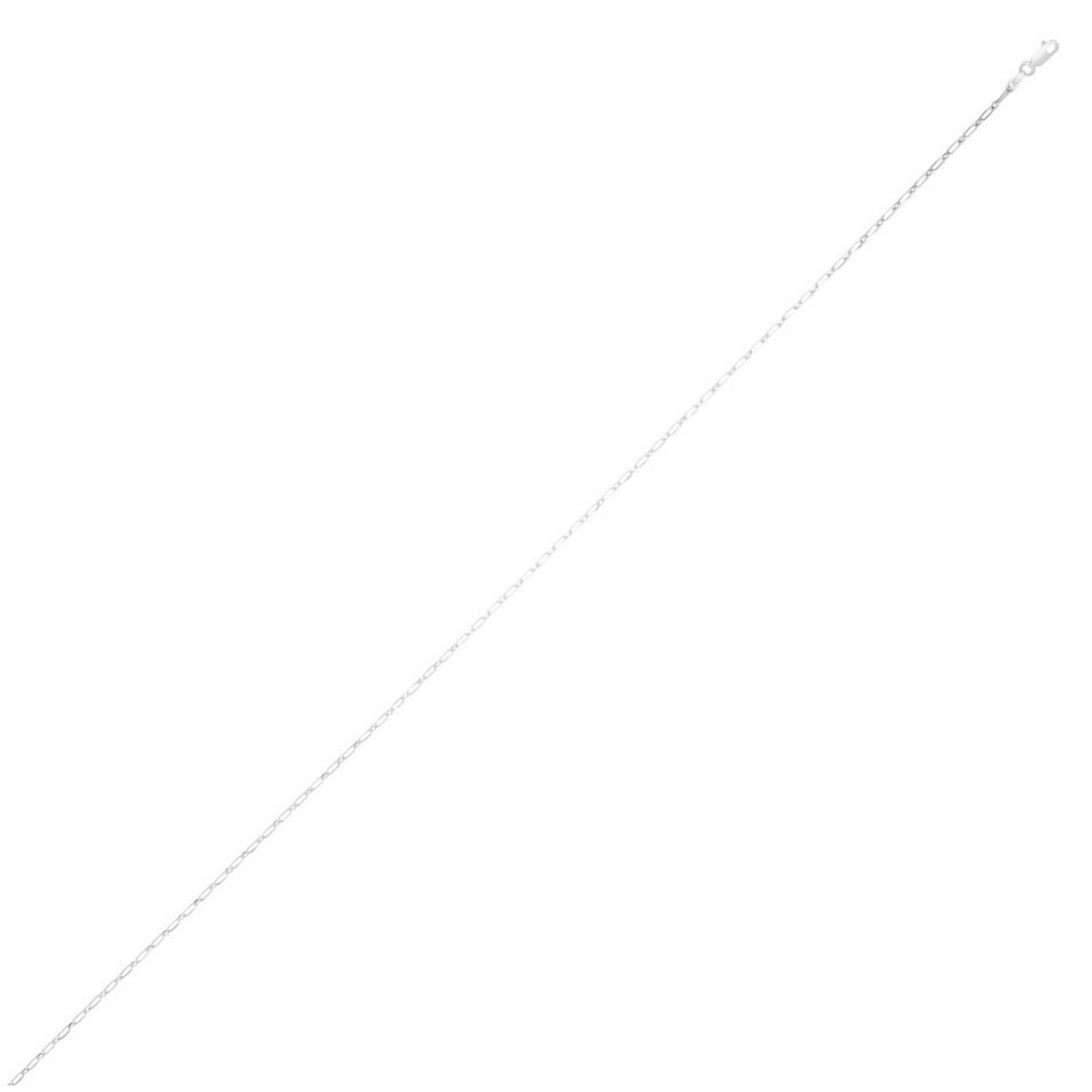 Alternating Petite Paperclip Chain, Sterling Silver, Rhodium Plated, 18-38
