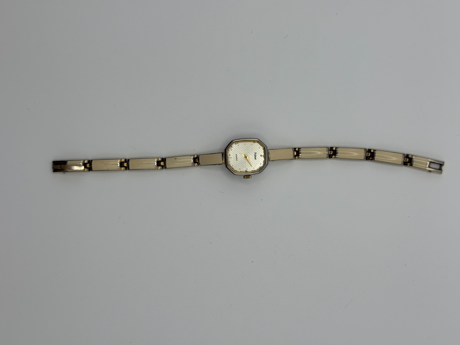 Vintage Pulsar Two-Tone Octagonal Ladies Watch Quartz Untested