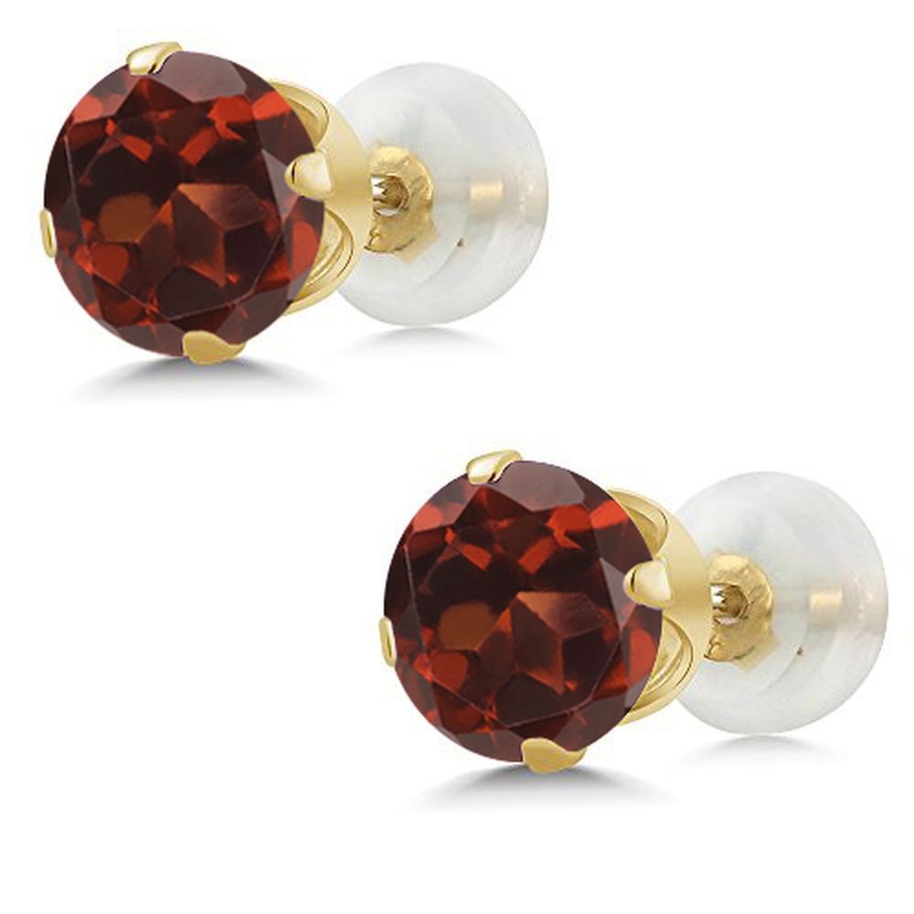 1.00 Cttw Garnet Stud Earrings for Women | 14K Yellow Gold | Gemstone