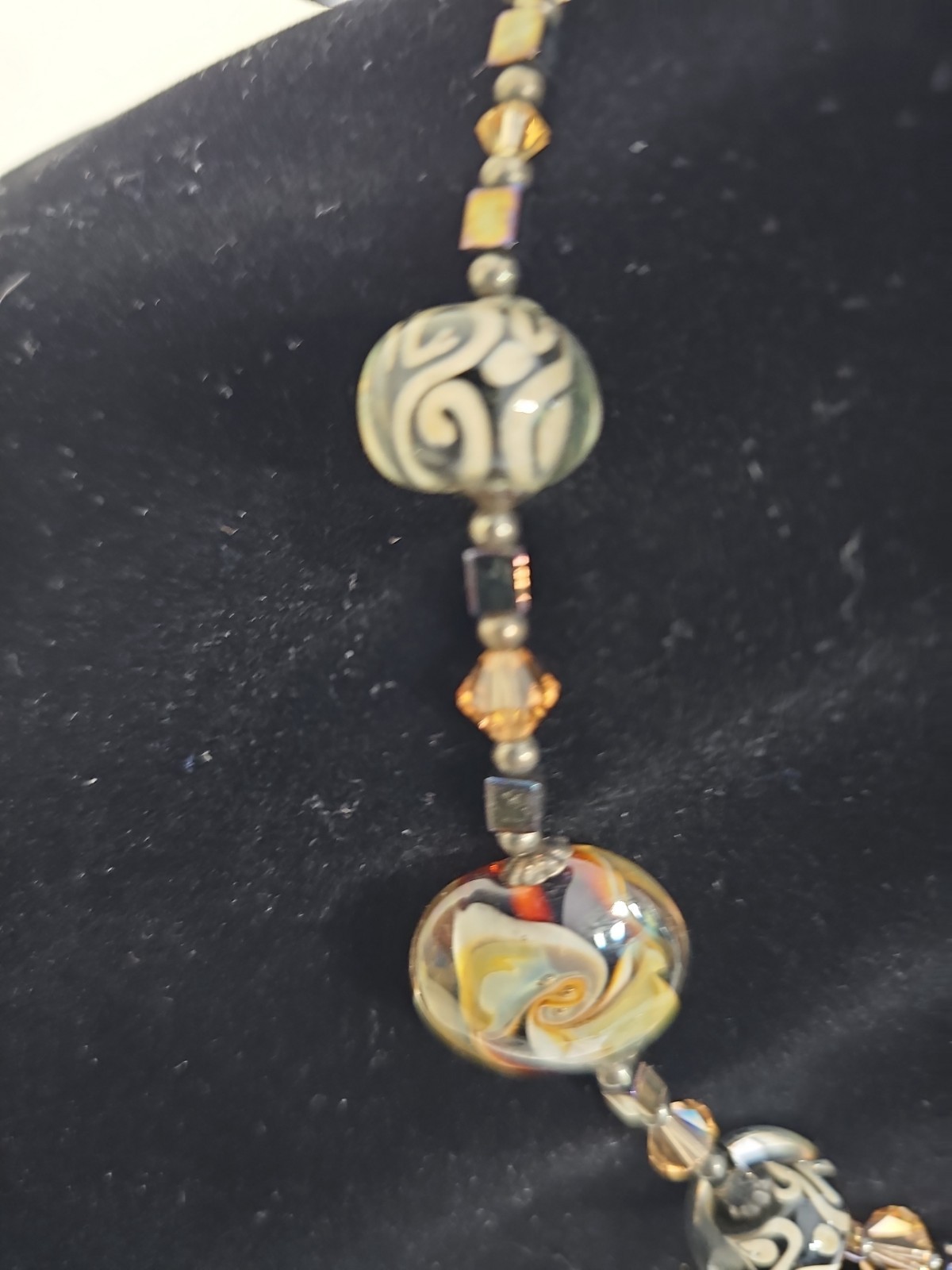 VTG Venetian MURANO GLASS 3 Piece Necklace 18in Stand – Hanging Earrings EUC