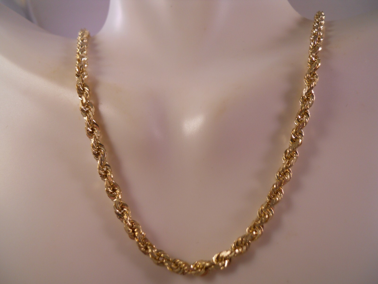 DESIGNER BBB 10K YELLOW GOLD ROPE CHAIN LINK NECKLACE 20″ 3MM 7.00G GRAMS