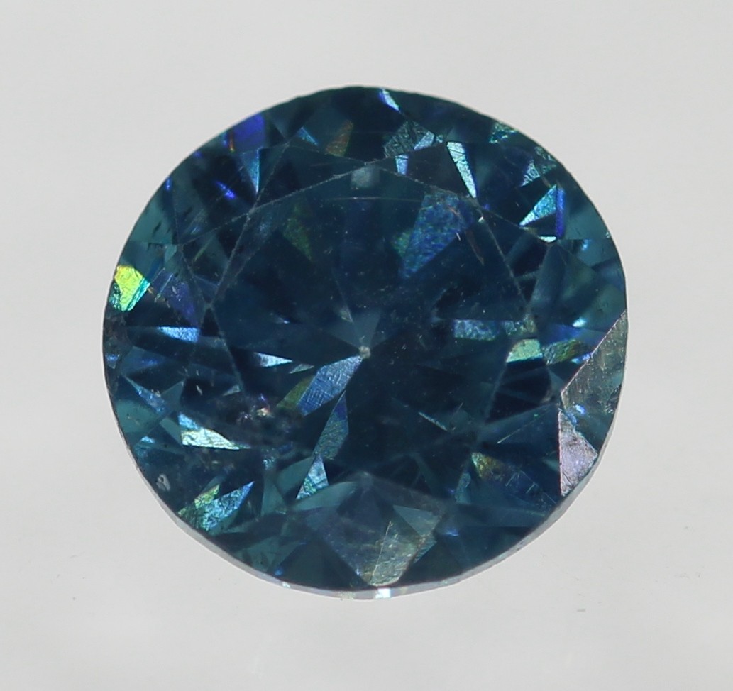 0.25 Carat Vivid Blue VS2 Round Brilliant Natural Enhanced MINED Diamond 4.3mm