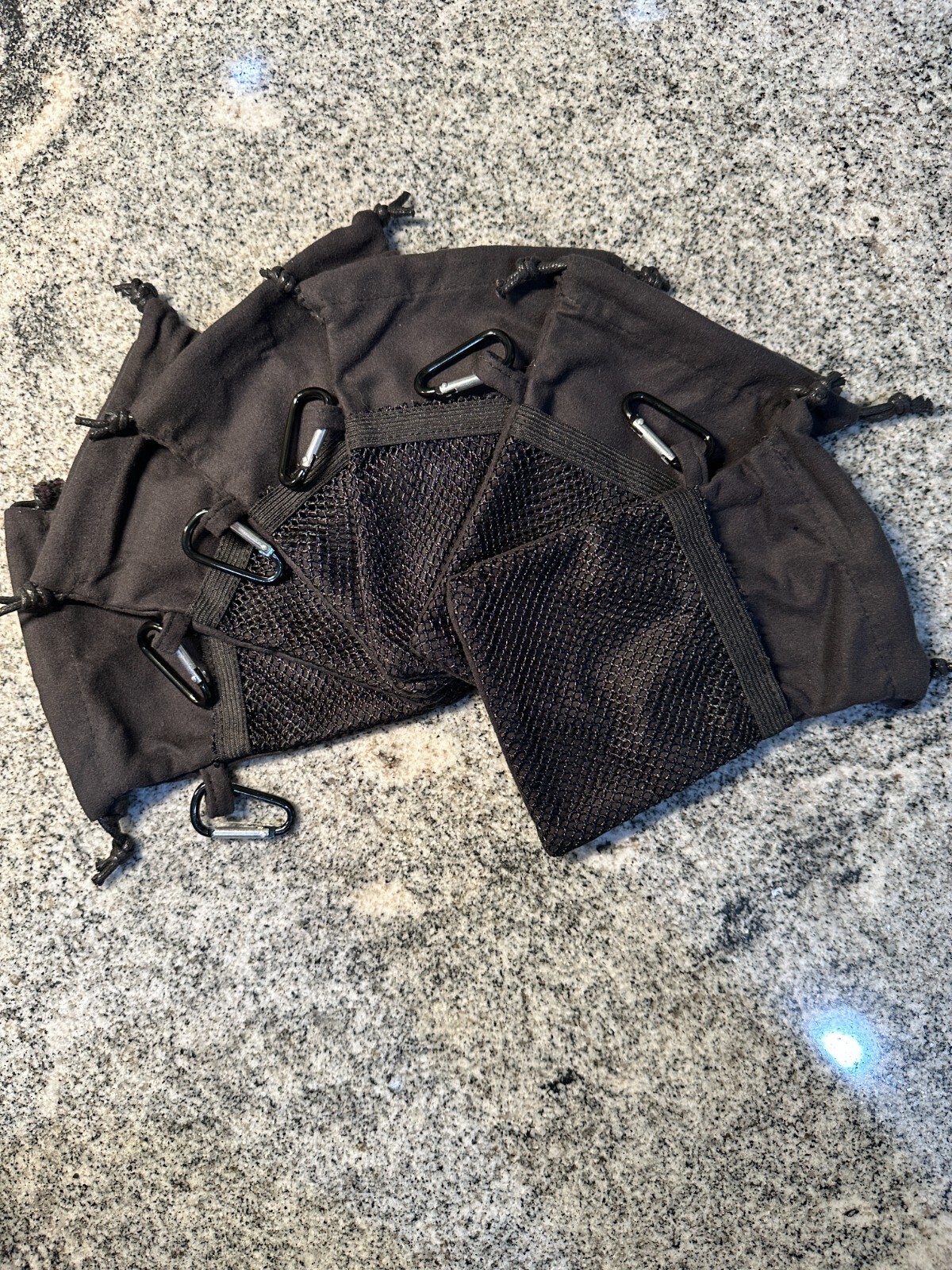 6PC Soft Cloth Drawstring Storage 4.5 x 6in Bag for Accessories w/Carabiner Clip