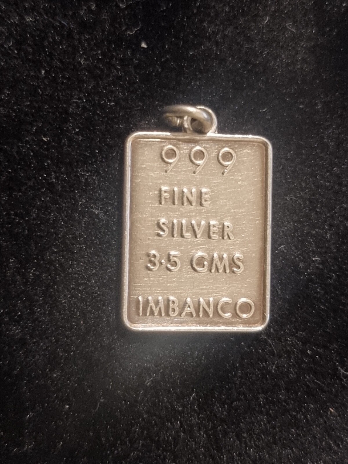 SILVER PENDANT IMBANCO 3.5grams 999 PURE SILVER