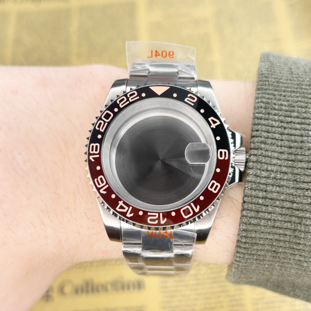 Fit NH35A NH36 Silver Root Beer Watch Brushed Case 20ATM Strap Sapphire Glass